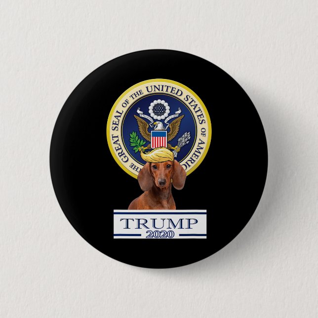 Mein Dachshund für Trump  Button (Vorderseite)