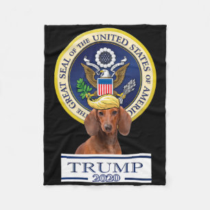 Mein Dachshund für Trump Fleecedecke