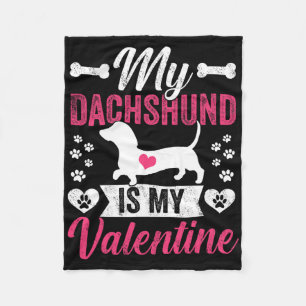 Mein Dachshund ist mein Valentinstag Hundemutter L Fleecedecke