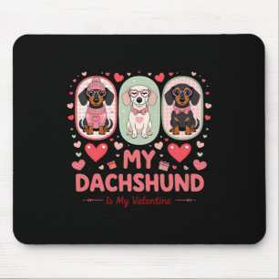 Mein Dachshund ist mein Valentinstag Süßer Hunde L Mousepad