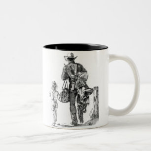 Mein Dad´s ein Cowboy Zweifarbige Tasse