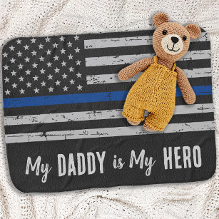 Mein Daddy ist mein Held - Polizeibaby "Thin Blue  Babydecke