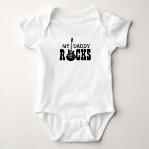 "Mein Daddy Rocks!" mit E-Gitarre Baby Bodysu Strampler