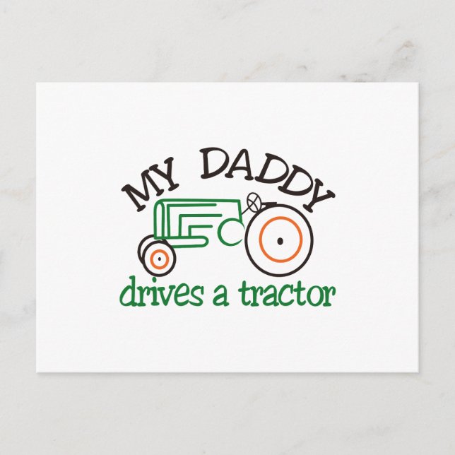 Mein Daddys Tractor Postkarte (Vorderseite)