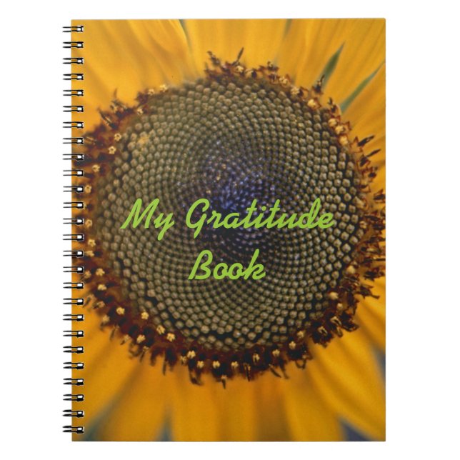 Mein Dankbarkeits-Buch mit Sonnenblume Notizblock (Vorderseite)