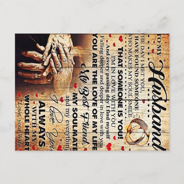 Mein Design | Liebe Brief Geschenk an ihn Ankündigungspostkarte (Vorderseite)