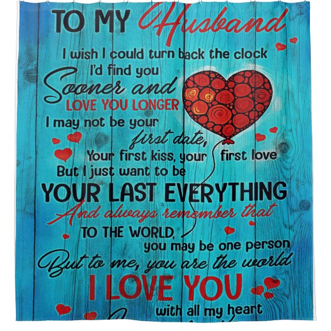 Mein Design | Lieben für Ehemänner Duschvorhang (Vorderseite)