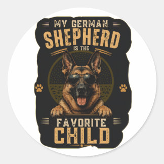 Mein Deutscher Schäferhund ist das Lieblingskind S Runder Aufkleber