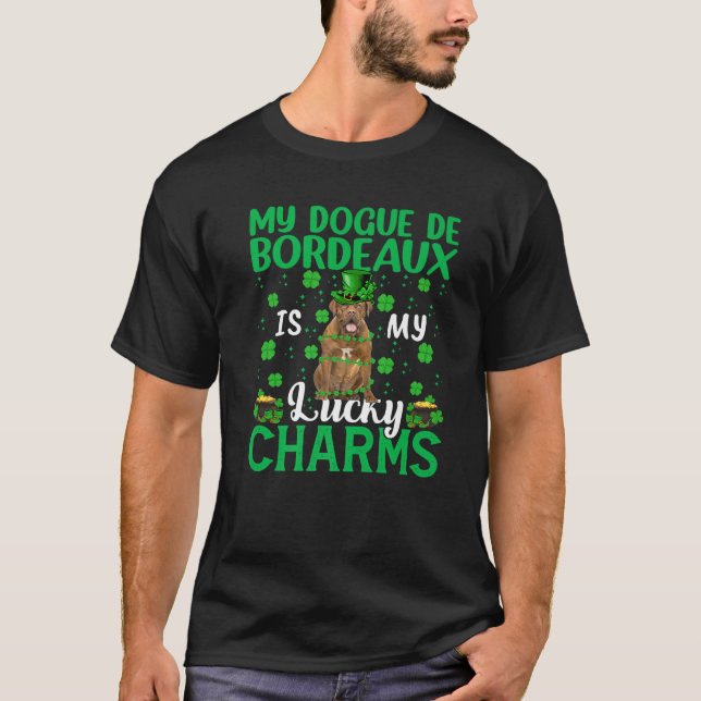 Mein Dogue de Bordeaux ist mein glücklicher Charme T-Shirt (Vorderseite)