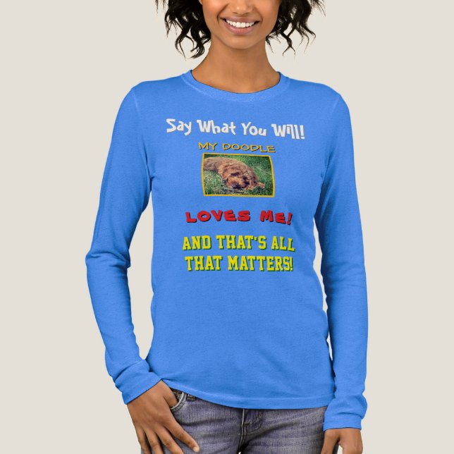 Mein Doodle liebt mich Tri-Blend Shirt (Vorderseite)