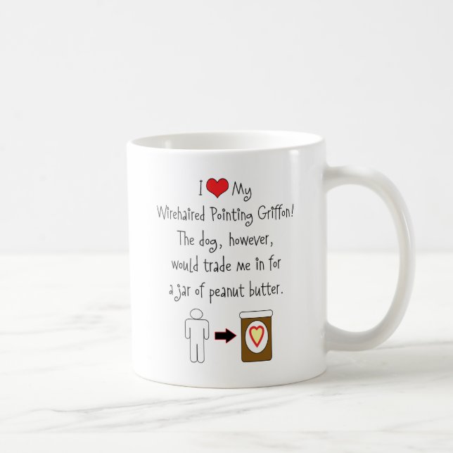 Mein Drahthaar, das Griffon Liebe-Erdnussbutter Kaffeetasse (Rechts)