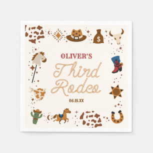 Mein dritter Rodeo-Western Cowboy 3. Geburtstags-P Serviette