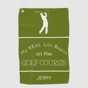 Mein echtes Leben beginnt auf dem Golfplatz Tief L Golfhandtuch