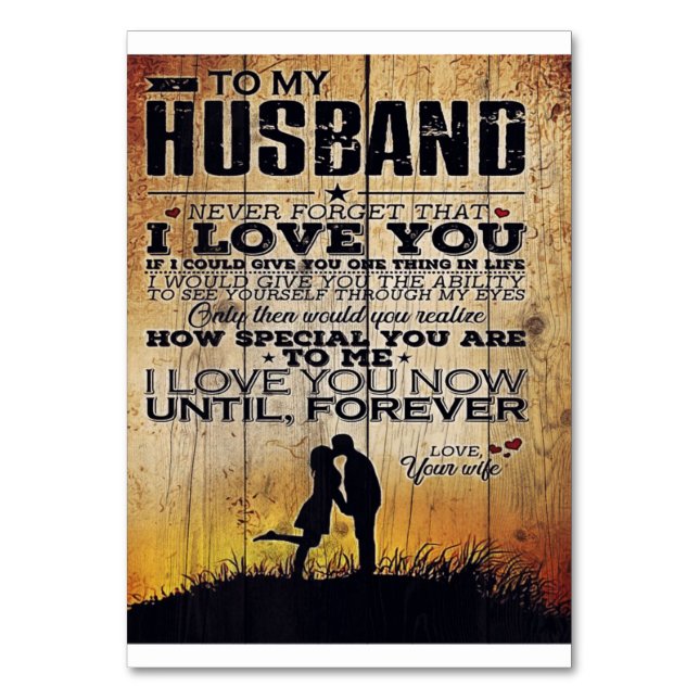 Mein Ehemann-Brief | Liebliches Geschenk für den M Tischnummer (Vorderseite)