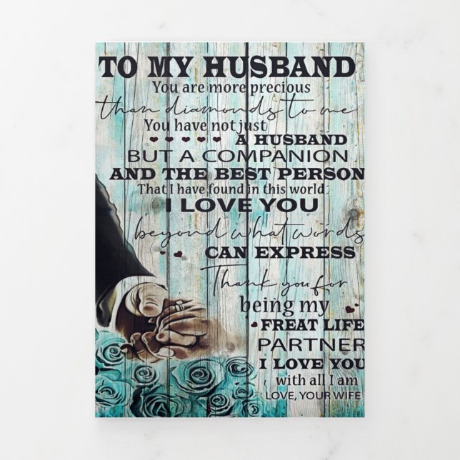 Mein Ehemann-Brief | Liebliches Geschenk für Ehema Dreifach Gefaltete Ankündigung (Cover)