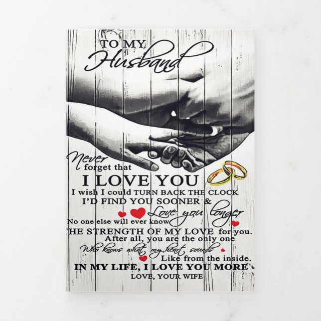 Mein Ehemann-Brief | Niedlich vorhanden | Dreifach Gefaltete Ankündigung (Cover)