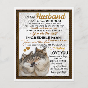 Mein Ehemann, ein Paar Wolf-Geschenk, ein Hochzeit Flyer