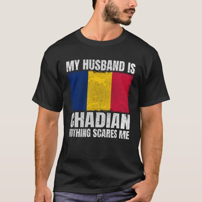 Mein Ehemann ist Chadian Flag für Ehefrau Chad Cha T-Shirt (Vorderseite)
