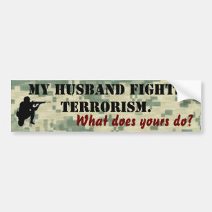 Mein Ehemann kämpft Terrorismus Autoaufkleber