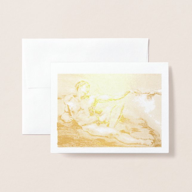 Mein eigener Zeichn von Michelangelos Adam Folienkarte (Vorderseite mit Umschlag)