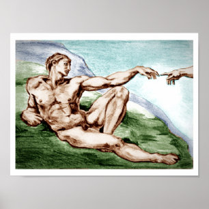 Mein eigener Zeichn von Michelangelos Adam Poster