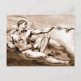 Mein eigener Zeichn von Michelangelos Adam Postkarte