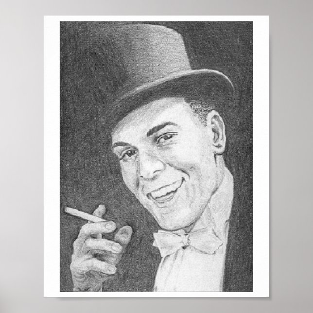 Mein eigener Zeichnend Gentleman in Top Hat Art Po Poster (Vorne)