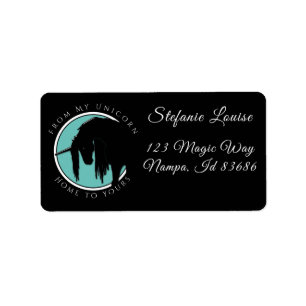 Mein Einhorn (Aquamarin) Adressaufkleber