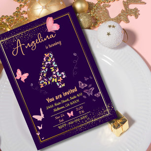 Mein Engel wird vier: Mein Schmetterling hat Gebur Einladung