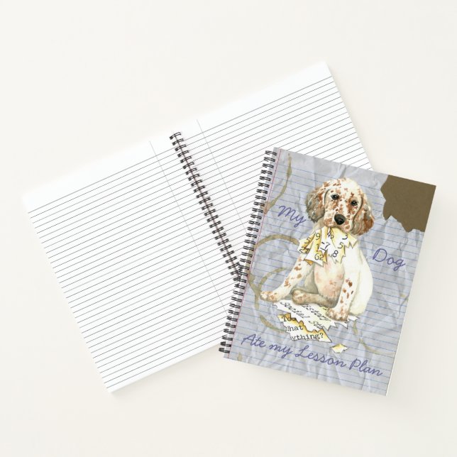 Mein Englisch-Setter Ate my Lessingplan Notizbuch (Innenseite)