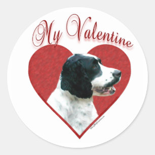 Mein Englisch Springer Spanisch Valentine Runder Aufkleber