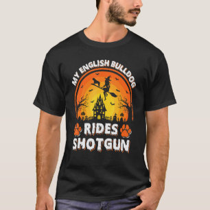 Mein englischer Bulldog-Rad Hexenfeuer Halloween T-Shirt
