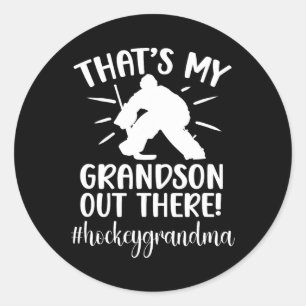 Mein Enkel Hockey Oma Eishockeyspieler Groß Runder Aufkleber