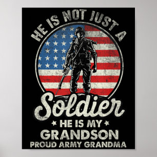 Mein Enkel ist ein Soldat Zitat Stolz Army Oma Poster