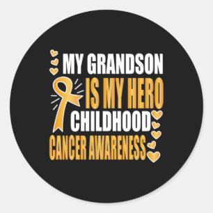 Mein Enkel ist mein Held Kinderkrebsbewusstsein Runder Aufkleber