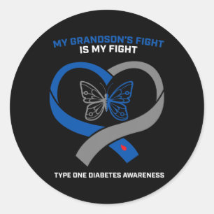 Mein Enkel kämpft gegen Typ 1 Diabetes Runder Aufkleber