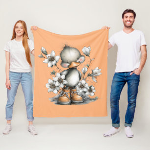 Mein Entchen kuschelt Fleecedecke