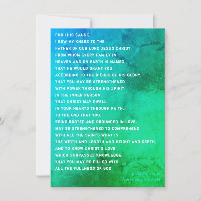 Mein Ephesianer 3 Gebet für Sie Karte (Vorderseite)