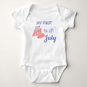 Mein erster Amerikanische Unabhängigkeitstag strei Baby Strampler
