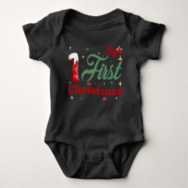 Mein erster Black Baby Jersey Bodysuit Baby Strampler