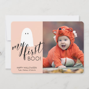 Mein erster Boo Niedlich Ghost Foto Halloween Peac Feiertagskarte