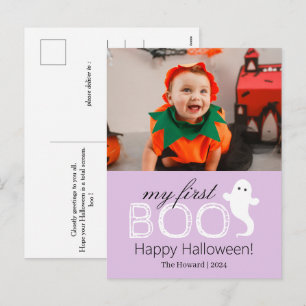 Mein erster Boo! Spookes Niedliches Halloween-Foto Feiertagspostkarte