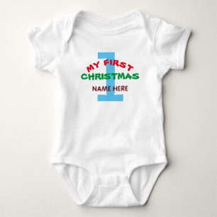 MEIN ERSTER CHRISTMAS BABY PERSONALISIERT GIFT BABY STRAMPLER