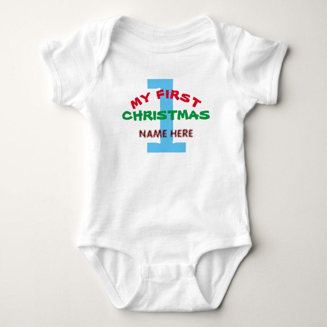 MEIN ERSTER CHRISTMAS BABY PERSONALISIERT GIFT BABY STRAMPLER (Vorderseite)
