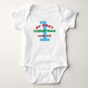 MEIN ERSTER CHRISTMAS BABY PERSONALISIERT GIFT STRAMPLER