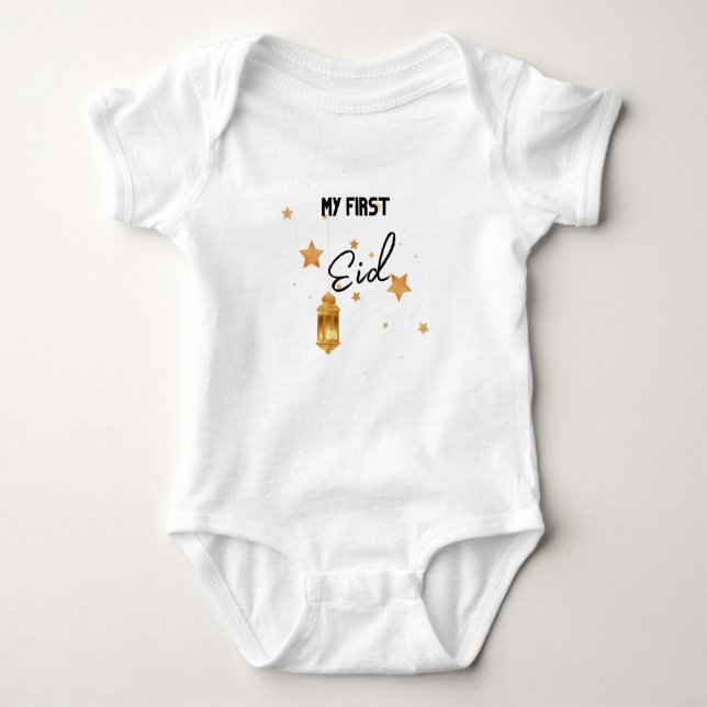 Mein erster Eid Ramadan Moon Islam Baby Bodysuit Baby Strampler (Vorderseite)