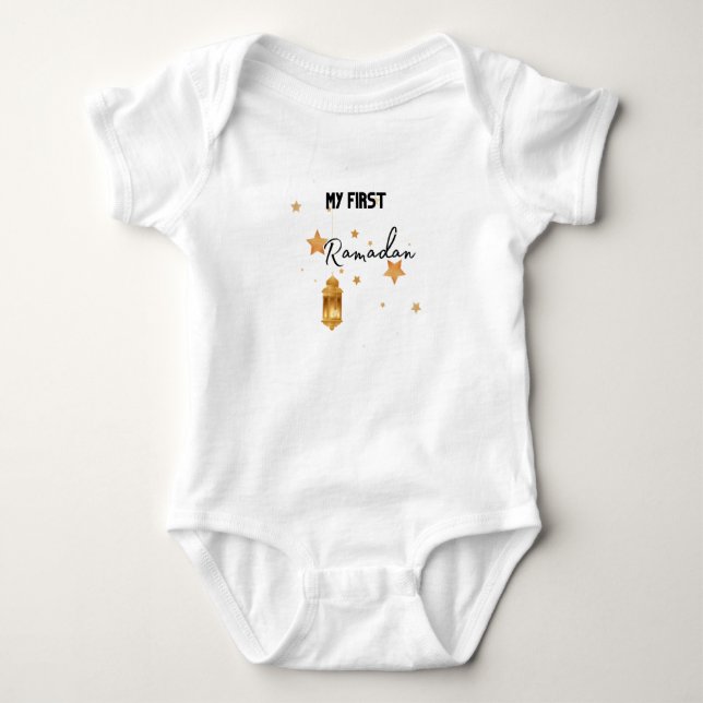 Mein erster Eid Ramadan Moon Islam Baby Bodysuit Strampler (Vorderseite)
