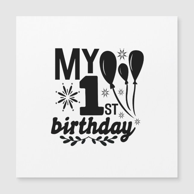 Mein erster Geburtstag! Baby!! Magneteinladung (Vorderseite)