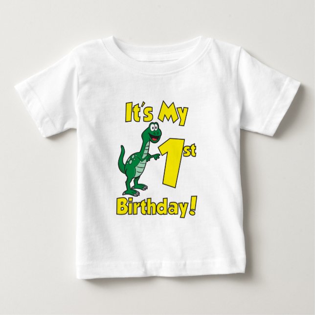 Mein erster Geburtstag Dinosaurier Baby T-shirt (Vorderseite)