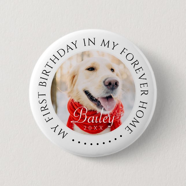 Mein erster Geburtstag für immer Zuhause Modernes  Button (Vorderseite)